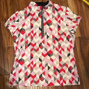 Tail Pink and Red Graphic Fitted Polo Tee